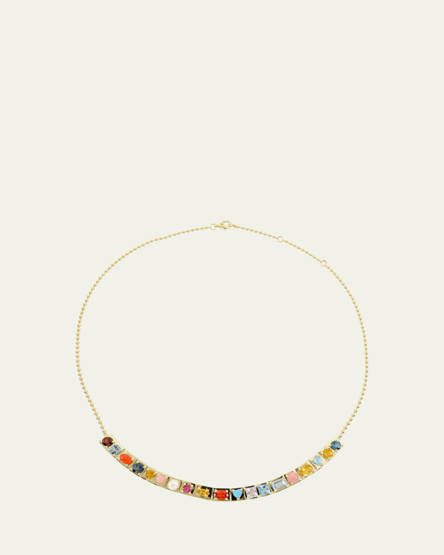 14K Yellow Gold l'Ego Multicolor Stone Necklace